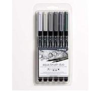 Lyra Ensemble Aqua Brush Duo – Tons gris – 6 pièces