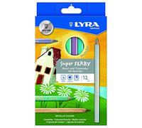 Lyra Super Ferby L3721122 Etui de 12 crayons de coloriage triangulaires 6,25 mm Métallique Assortis