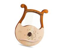 Lyre à 19 cordes en acajou avec accordage et cordes de rechange pour débutants, instrument acoustique à cordes parfait pour l'apprentissage de la musique