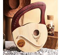 LYRE HARP 24 cordes, cordes en métal Harpe en bois, harpe de lyois en acajou avec clé à réglage, cadeau de sac pour débutants instruments amateurs de musique amoureux enfants adulte (Color : Brown)