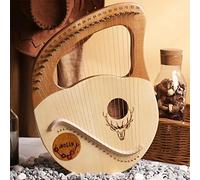 LYRE HARP 24 cordes, cordes en métal Harpe en bois, harpe de lyois en acajou avec clé à réglage, cadeau de sac pour débutants instruments amateurs de musique amoureux enfants adulte (Color : Yellow)