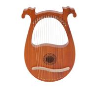 Lyre Harp Corps en acajou Marron 16 cordes en acier avec clé d'accord Cordes Rétro Instruments de musique Cadeau