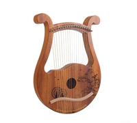 Lyre Harpe, 19 cordes métalliques en acajou, instruments de musique à cordes, avec clé d'accordage et cordes de rechange, 35 x 29 x 4 cm (grande roue)