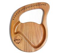 Lyre harpe à 21 cordes métalliques en acajou pour débutants, avec sac de transport durable et clé d'accordage, instrument de musique à cordes (taille unique Burlywood)