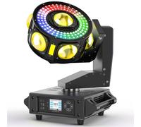 Lyre LED 200W Lumière à tête mobile RGBW Beam Wash 3 axes Rotation infinie Lumière de Scène Projecteur Strobe Effekt pour DJ Club Fête Hochzeit Bar Théâtre