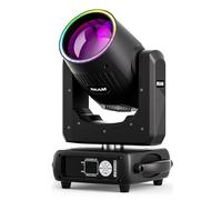 Lyre LED 295W RGBW Mini Beam lumière de scène 14 couleurs 14 Gobos Disco Lumière Rotative Prisme Nébulisation dmx512 Jeu de Lumiere pour DJ Club Fête Bar Théâtre Mariage