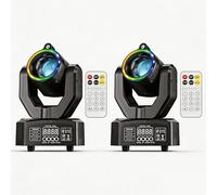 Lyre LED 30W, 2PCS Lumière DJ Éclairage de Scène à Tête Rotative, Faisceau RGBW Las Vert DMX512 Activé par le Son avec Télécommande, pour Fête DJ Bar Mariage Disco Maison