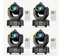 Lyre LED 30W,4PCS Lumière DJ Éclairage de Scène à Tête Rotative, Faisceau RGBW Las Vert DMX512 Activé par le Son avec Télécommande, pour Fête DJ Bar Mariage Disco Maison