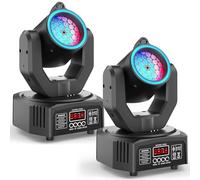 Lyre LED 30W Mini Lumière Disco Dot Beam à Tête Mobile, Jeux de Lumiere LED RGB avec Télécommande Lumière à Effet Gobo avec Ouverture DMX512 pour Scène Fête Club DJ 2PCS
