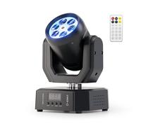 Lyre LED Beam RGBW 6-en-1 de 30W,Mini Moving Head à Tête Rotative Lumière de Scène à Tête Mobile,Dmx 512 Activation Sonore,Projecteur Lumière Disco avec Télécommande pour DJ Soirée Club Mariage