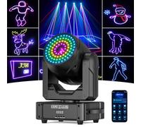 Lyre Lumière de Scène Tête Mobile RGB 150W, Projecteur d'Animation 3D Bluetooth APP DMX512 Lumière Disco Lumière de Fête 28CH Contrôle Sonore pour Scène Bar DJ Club Mariage