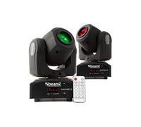 Beamz Panther 25 Lyre Spot LED - Pack de 2 Lyres - LED CREE Blanche 12W, Faisceau 12°, 5, 9 ou 11 Canaux DMX, Roue de 7x Gobos, 7 Couleurs + Blanc, Modes DMX et Auto, Maitre/Esclave, DJ, Concert