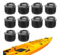 Lyreh 10 Pièces Kit Bouchon Scupper Kayak, Universels Caoutchouc Étanches Poussoir Bouchons Drain Bateau avec Poignée Renforcée Trous Drain Bouchons pour Kayaks Sit-on-Top Canoës & Bateaux (Noir)