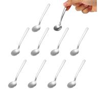Lyreh 10pcs Mini Cuillères à Condiments, 9x2,2cm Acier Inoxydable Mignonnes Petites Cuillères Ustensiles Cuisine Pratiques pour Sel Sucre Poivre Épices Glaces Desserts