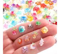 Lyreh 210pcs Mini Animaux en Résine, Animaux Miniatures de l'Océan en Résine Brillent dans Le Noir Petites Tortues Poissons Méduses Petits Crabes Étoiles de Mer Coquillages Statue de Dauphins