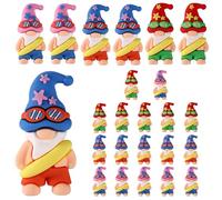 Lyreh 24pcs Figurine Nain Miniature, Colorées PVC l'Été Plage Figurine GNOME Mini Nain Décoration de Jardin pour Intérieur Extérieur Patio Cour Étagère (Bleu, Rose et Rouge, 8 de Chaque)