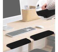 Lyreh 2pcs Coudiere Bureau en L, 29x10cm Repose Coudiere en Mousse Souple et Confortable avec Base Antidérapante PU pour Bureau Maison Bord(Noir)