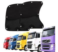 Lyreh 2pcs Pare-Soleils pour Semi-Remorques, 60x55cm Pare-Soleil Semi-Camion Noirs Pliables avec 8 Ventouses pour Vitres Latérales de Voiture