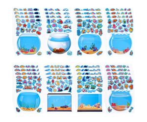 Lyreh 32pcs Autocollants Animaux Marins, Amusants Océan Scènes d'Autocollants Autocollants Sous-Marins Fournitures Bricolage Pratiques pour Activités tes d'Été Anniversaires (Bleu)