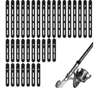 Lyreh 34pcs Sangles Canne à Pêche en Silicone, 2 Tailles Élastiques Réutilisables Imperméables Bandes Caoutchouc pour Rangement de Canne Câble Attaches Lancer Spinning Casting (Noir)