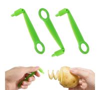 Lyreh 3pcs Coupe Légumes en Spirale, Outil Manuel Plastique Accessoire Cuisine pour Créer Motifs Créatifs Concombres Pommes Terre Carottes Fruits (Vert)