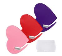 Lyreh 3pcs Ouvre-Lettres Ensemble, en Forme de Cœur Ouvre-Lettre avec Lame Cachée Sécurisée Lisse Outil Coupe-Courrier pour Sacs Cadeaux Colis Boîtes Express Maison Bureau (Rose, Rouge, Violet)