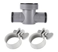 Lyreh 3pcs Set Raccord en T Piscine Compatibile Con Coleman e Intex P61408, 3,81cm-3,18cm Connecteur de Tuyau de Piscine Con O-Ring e Fascette Stringitubo per Accessori Ricambio Pompa Filtro