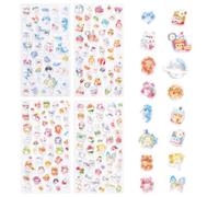 Lyreh 4 Feuilles Mini Autocollants 3D Puffy, Autocollant Puffy Multicolores Kawaii pour Coque de Téléphone Carnet Scrapbooking Loisirs Créatifs et Cadeaux