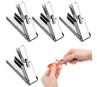 Lyreh 4pcs Éplucheur de Crevettes, Acier Inoxydable Éplucheur Rapide Queues Crevettes Accessoires Pratiques pour Cuisine Restaurant Événements Plein Air (Argent)