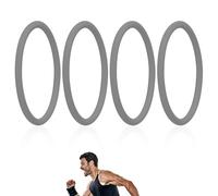 Lyreh 4pcs Sangle de Support de Tendon Rotulien, Silicone Bande Rotulienne Élastique Stabilisatrice Genouillère pour Course à Pied Basket-Ball Randonnée Football Saut Sports (Gris)