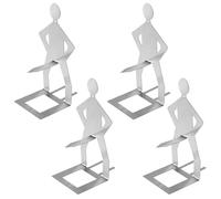 Lyreh 4pcs Supports Amusants Hot-Dogs, en Acier Inoxydable en Forme d'homme pour Rôtissoires à Saucisses Accessoires de Barbecue Grill Portables et Fantaisie pour Camping Pique-Nique Cuisine