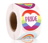 Lyreh 500pcs Autocollants Gay Pride, 3,8 cm 8 Styles Autocollant Cadeau en Forme de Cœur Arc-En-Ciel Décoration pour Fêtes LGBT Défilés Gays Lesbiennes et Bisexuels Mois de la Fierté