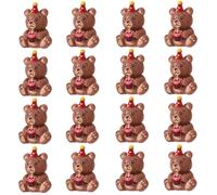 Lyreh 50pcs Mini Figurines d'ours en Résine, Figurines d'ours Miniatures sur Le Thème de l'anniversaire Mini Animaux en Résine pour Décorations de Jardin Micro-Paysage Fêtes Cadeaux