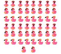 Lyreh 50pcs Mini Flamant Rose Canards en Résine, Été Bouées Bikinis Lunettes Soleil Planches de Surf Flamant Rose Miniature Petits Animaux en Résine pour Maison Poupée Jardin Paysage (Style 5)