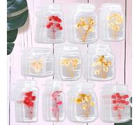 Lyreh 60pcs Marque-Pages Transparents avec Fleurs Séchées, 10 Modèles Clairs Marque-Page Spécimen Botanique Belle Page Fleurie pour Loisirs Créatifs