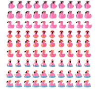 Lyreh 60pcs Mini Flamant Rose Canards en Résine, Été Bouées Bikinis Lunettes Soleil Planches de Surf Flamant Rose Miniature Petits Animaux en Résine pour Maison Poupée Jardin Paysage (Style 1)
