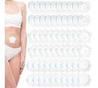 Lyreh 60pcs Patch Nombril Huile de Ricin, 3 Styles Très Absorbants Usage Unique Tissu Non Tissé Enveloppe Huile de Ricin Pas Besoin Lavage Uniquement Patch(Forme Cœur, Étoile, Fleur)