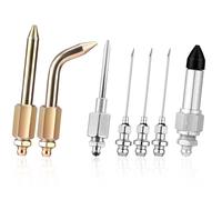 Lyreh 7pcs Kit d'Accessoires pour Pistolet à Graisse, Comprenant 3 Buses de Graisse 1 Distributeur d'Aiguille Embout en Caoutchouc Buse Droite 1 Coude à Aiguille pour Petits Espaces