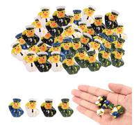 Lyreh 80pcs Mini Canards Militaires, Résine Miniatures Hommage Vétérans Canard Petits Jouets Amusants Accessoires Décoration Pratiques pour Micro-Paysage Jardin Maison Voiture Fête