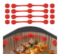 Lyreh Ensemble d'Aimants pour Friteuse à Air, Compatibilité Universelle 4 Bandes en Silicone 8 Boucles Accessoires pour Friteuse à Air Protection Panier Contre les Rayures (Rouge)