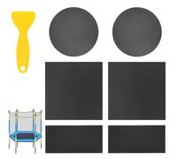 Lyreh Kit Réparation Trampoline, Comprenant 6pcs Patch Trampoline Auto-Adhésifs en Caoutchouc de 3 Tailles et 1pcs Grattoir pour Réparer Les Déchirures ou Trous dans Les Tapis