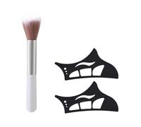 Lyreh Lot de 2 Pochoirs pour Fard à Paupières avec Pinceau, Outil d'Aide au Maquillage des Yeux Outil de Maquillage Rapide et Pratique Assistant Fard à Paupières en Silicone pour Femmes (Noir)