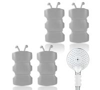 Lyreh Lot de 4 Supports de Pommeau de Douche en Silicone, Amovibles Sans Perçage à Ventouse pour Salle de Bain (Gris)
