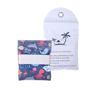 Lyreh Nettoyage Sable Plage, Gant Enlever Sable de Formule Douce avec Sac Rangement à Glissière Accessoires Plage pour Lune Miel Vacances en Bord de Mer sans Talc ni Parfum(Style Océan)