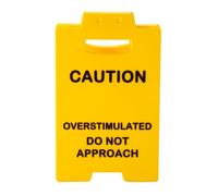 Lyreh Plaque de Bureau Humour, Panneau d'Avertissement Humoristique Acrylique Attention Surstimulation Ne Pas Approcher Décoration Bureau Humoristique pour Chambre Salle d'Étude (Jaune)