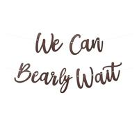 Lyreh We Can Bearly Wait Bannière, We Can Bearly Wait Décorations Baby Shower Faciles à Assembler pour Fête D'anniversaire sur le Thème de L'ours pour Fille et Garçon Arrière Plan de Fête Bébé
