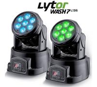 Lyres LytOr WASH7 LEDS DMX RVB 4W + BLANC Pack de 2 - En DMX-512 (7 ou 12 canaux)