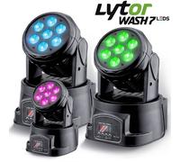 lyres wash7 leds dmx rvb 4w + blanc pack de 3 - dmx-512 (7 ou 12 canaux)