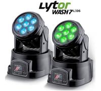 Lyres wash LED - LYTOR - WASH7 - RVB + Blanc - 4W - Pack de 2 (DMX-512)