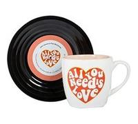 Lyrical Mug - Ensemble-cadeau de Tasse et Soucoupe Céramique avec paroles de chanson "Amour" - John Lennon & Paul McCartney - Autorisé par SONY / ATV - thumbs up! - 1001707